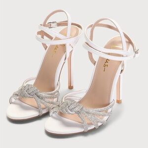 LULUS | Noranie Rhinestone Knot Heel Size 8